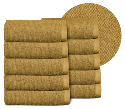 Produktbild von BEAUTEX Handtuch-Set Premium Frottier Sets, 100% Baumwolle 550g/m²,Gold,Set: 10 Gästetücher - 30x50 cm