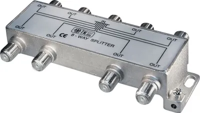 Produktbild von Transmedia Verteiler; 8-fach Verteiler F-Kupplung - 8x F-Kupplung High Quality Serie 5-1000 MHz, FV 8