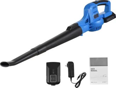 Obrázek produktu pro Akumulátorový foukač listí 2 rychlosti Akumulátorový elektrický foukač listí 60 MPH/130 MPH s prodlužovacími trubkami 2,0Ah baterie 20V