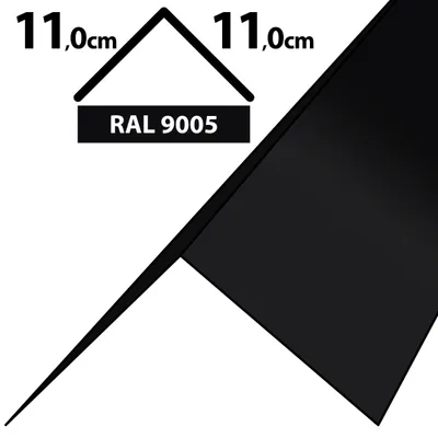 Produktbild von 1m Winkelblech Kantblech Kante Blechwinkel pulverbeschichtetes 0,5mm Zuschnitt 22cm RAL-9005 Schwarz