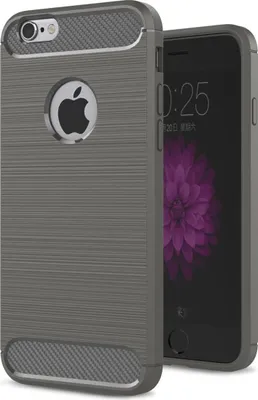 Produktbild von Apple iPhone 6 / 6s Cover TPU Case Silikon Schutz-Hülle Handy Bumper Carbon Optik Grau