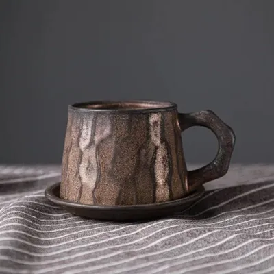 Immagine prodotto di Set di tazza in Vetroceramica artigianale con piattino