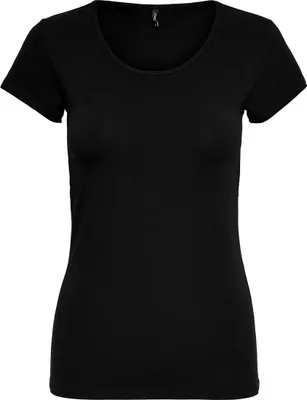 Produktbild von ONLY 15205059, T-Shirt, Erwachsener, Weiblich, Schwarz, L, Schmuckausschnitt