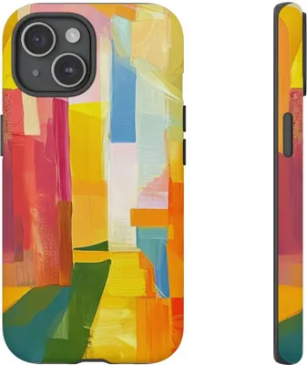 Produktbild von Abstrakte bunte Pinselstriche – Hülle Kompatibel mit iPhone 15