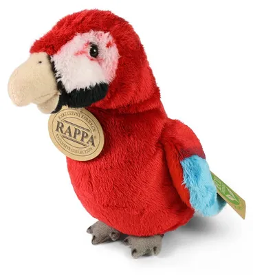 Productafbeelding van Pluche papegaai, rode ara, 15 cm, milieuvriendelijk