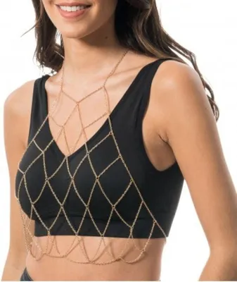 Produktbild von Festival Schmuck Körperkette Geometrisch | Gold