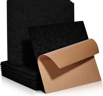 Produktbild von akustische Platten, selbstklebend, 12 Stück, schallabsorbierende Schallisolierung mit hoher Dichte, für Wanddecken, Holz und Türen, akustisches Paneel, Schallisolationsplatten, akustische Platte, 30 x 30 x 0,9 cm, schwarz