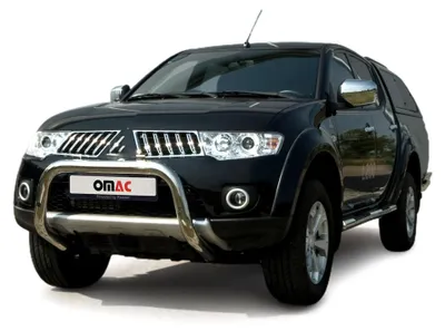Zdjęcie produktu dla Listwa ochronna przedniego zderzaka do Mitsubishi L200 2006-2009 z ABE srebrna
