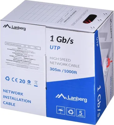 Obrázek produktu pro Lanberg LCU6-10CC-0305-R, 305 m, U/UTP (UTP), Červená