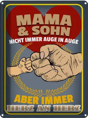 Produktbild von vianmo Blechschild 40x30 cm Mama und Sohn immer Herz an Spruch Zitat