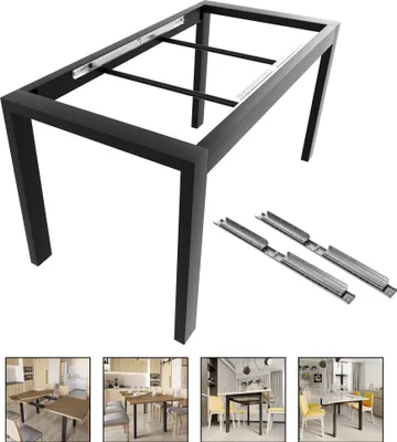 Produktbild von MetaloPro Tischgestell ausziehbar 140x70x72cm I stabil & robust, für ausziehbarer  Esstisch Tisch Esszimmer Ausziehtisch, Tischbeine Gestell Tischfüße Kufen,  Wohnzimmertisch Küchentisch ausziehbar