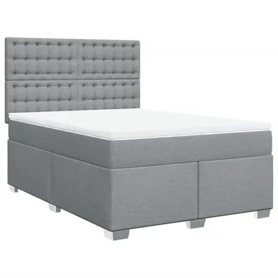 Produktbild von vidaXL Boxspringbett mit Matratze Hellgrau 140x200 cm Stoff