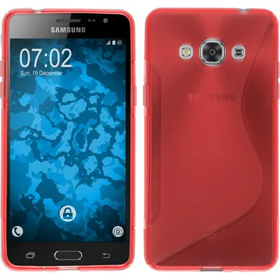 Produktbild von PhoneNatic Case kompatibel mit Samsung Galaxy J3 Pro - rot Silikon Hülle S-Style + 2 Schutzfolien