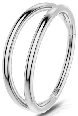 Obrázok produktu pre Dailygoody - Šperky bez piercingu - Chirurgická oceľ - 1,0 mm - Strieborná farba - Vhodné pre helix a tragus - Vhodné pre ženy aj mužov - Dostupné veľkosti: 6, 8, 10 mm