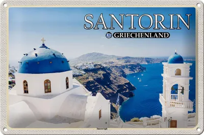 Produktbild von Blechschild Reise 30x20cm Santorin Griechenland Imerovigli Inseln