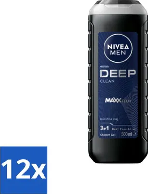 Produktbild von NIVEA MEN - Duschgel - Tiefenreinigung 3-in-1 - 500 ml - Vorteilspack - 12 Stücke