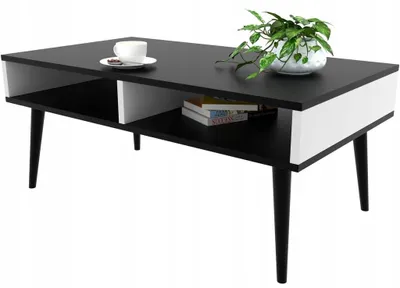 Produktbild von Couchtisch SCHWARZ/WEISS Wohnzimmertisch Mit Ablage Tisch
