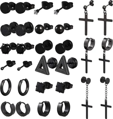 Produktbild von Ohrring-Set 15 Paare Herren Damen Ohrringe Kreuz Ohrstecker Set