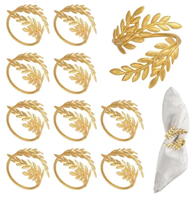 Produktbild von Solidchoice – Set aus 12 eleganten, goldenen Serviettenringen aus Metall