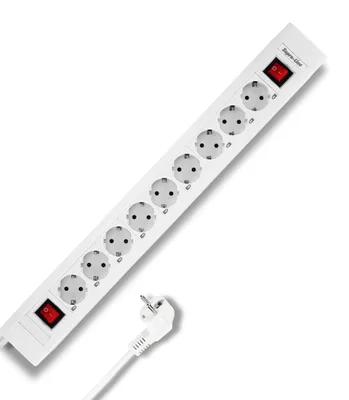 Produktbild von REV SupraLine Steckdosenleiste 9-Fach - mit 2 Schaltern, 3,4m Kabel, weiß