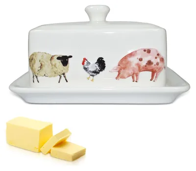 Productafbeelding van Elegante Botervloot van Keramiek - Diermotief met Handvat