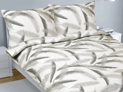 Zdjęcie produktu dla Bawełniana pościel na podwójnym łóżku - 1 szt. 180x200, 70x90 - szara, biała