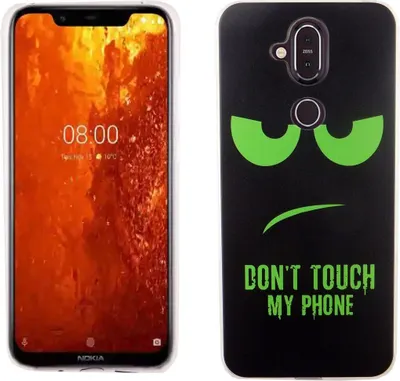 Zdjęcie produktu dla Nokia 8.1 / Nokia X7 King Design Pokrowiec na telefon komórkowy Etui ochronne Bumper Dont Touch My Phone Zielony