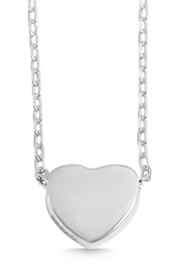 Produktbild von 925/- Echt Silber Kette mit Herzanhänger, 43+5 cm, 925/rhodiniert