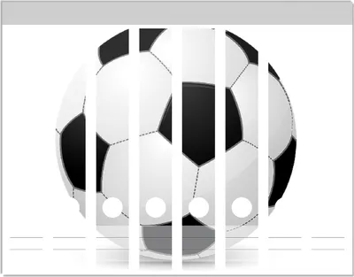 Produktbild von Wallario Ordnerrücken Sticker, selbstklebend für schmale Ordner, 8 Stück, Motiv Fußball klassisch vor weißem Hintergrund