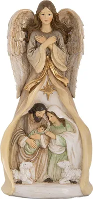 Produktbild von Clayre & Eef Dekorationsfigur Engel 15x12x30 cm Beige Kunststoff