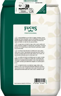 Productafbeelding van Fuchs Professional: Gekruide liefdeswortelbladeren, verpakt in een zak van 250 gram