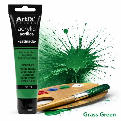 Produktbild von Artix Acrylfarbe 35 ml Grasgrün – hohe Deckkraft, schnell trocknend, , Leinwand, Holz, DIY