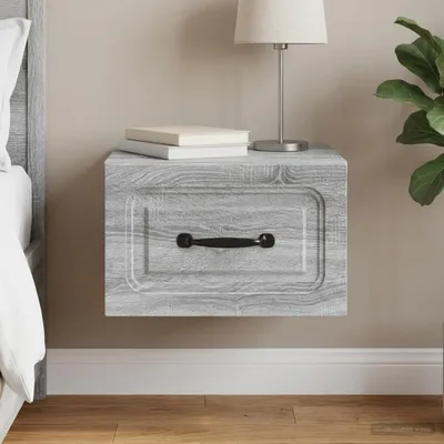 Image de vidaXL Table de chevet murale Sonoma grise 34,5 x 33 x 20 cm