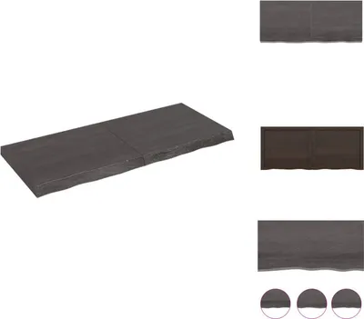 Zdjęcie produktu dla vidaXL Półka ścienna ciemnoszara 120x50x(2-6) cm z litego drewna dębowego - Półki ścienne