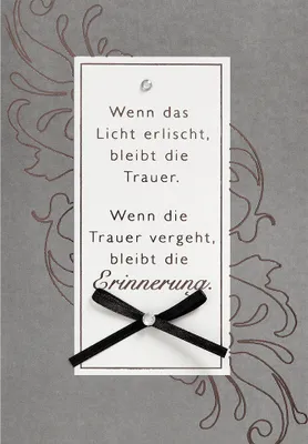 Produktbild von Trauer  Beileid  Kondolenz  Unverpackt  Beileidskarte im Format 115x17