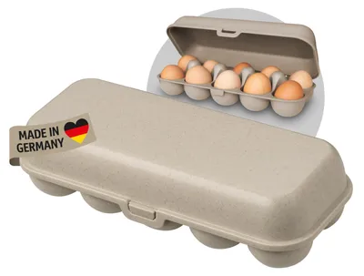 Eierbox für 10 Eier, BPA-frei, spülmaschinengeeignet, natur
