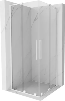 Immagine prodotto di Mexen Velar L Duo cabina doccia scorrevole 90 x 90 cm, trasparente, bianca - 871-090-090-02-03-20