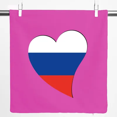 Produktbild von Huuraa Kissenbezug Russland Flagge Herz 40x40cm Fuchsia Baumwolle Dekokissenbezug Geschenkidee