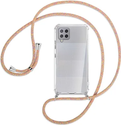 Produktbild von Handykette Backcover-Schutzhülle mit Band (Metall silberfarben) für Samsung Galaxy A42 5G - Rainbow