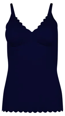 Produktbild von SKINY Damen Spaghetti-Shirt - Sensation, Top, V-Ausschnitt, Pads, Mikrofaser Dunkelblau L