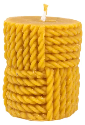 Productafbeelding van Handgemaakte kaarsen van bijenwas – Kaarsen van natuurlijke was met een katoenen lont – 100% pure bijenwas – Decoratieve, gerolde kaarsen (wolrol)