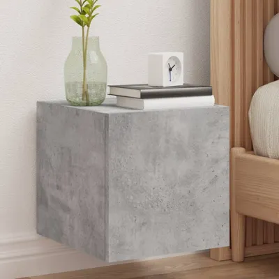 Produktbild von TV-Wandschrank mit LED-Leuchten Betongrau 30,5x35x30 cm 837224