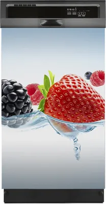 Produktbild von Magnete Dekorative 45x70 cm Küche Magnetmatte Spülmaschine - Beeren auf blauen Hintergrund