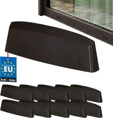 Immagine prodotto di KOTARBAU® Set di 10 tappi per fessure d'acqua Tappi per fori di scarico della finestra 45 mm ASA plastica Marrone Drenaggio della finestra Drenaggio della finestra Coperchio di protezione in PVC