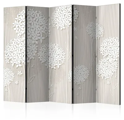 Immagine prodotto di Pannello divisorio a parete, stampato su un solo lato, composto da 5 elementi, pieghevole, motivo floreale, stile bohémien, dimensioni 225 cm x 172 cm
