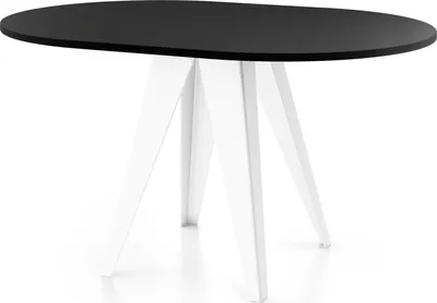 Produktbild von Esstisch Glory Weiß im Industriestil - Modern, Rund - Ausziehbar von 90 cm bis 130 cm, mit Pulverbeschichteten Metallbeinen, Tisch für Kleine Küche - Schwarz