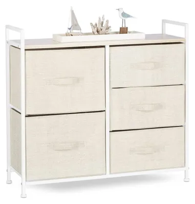 Immagine prodotto di Cassettiera - 5 cassetti in tessuto - Beige - 77,5 x 83 x 29 cm