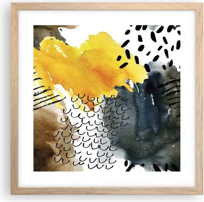 Produktbild von Gerahmtes Poster - Rahmen in heller Eiche - Abstraktion Muster Flecken - 40x40 cm - Wand Bild - Wanddeko - Wandbilder - Wandposter - Bilderrahmen - Bilder - Kunstdruck - Wandbild - P2NAC40x40-4282