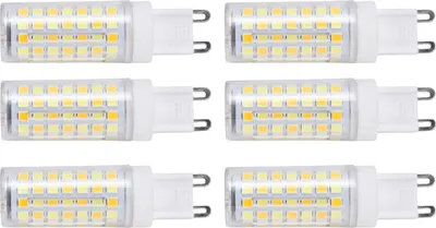 Obrázek produktu pro 6 x 90 žárovek LED G9, 9 W, 220 V, stmívatelné, teplé bílé světlo, pro lustry, stropní a nástěnné osvětlení