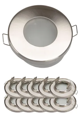 Produktbild von 10x Einbaurahmen Satin-Nickel 651-SN Ø60 mm für Leuchtmittel GU10 | MR16 IP44